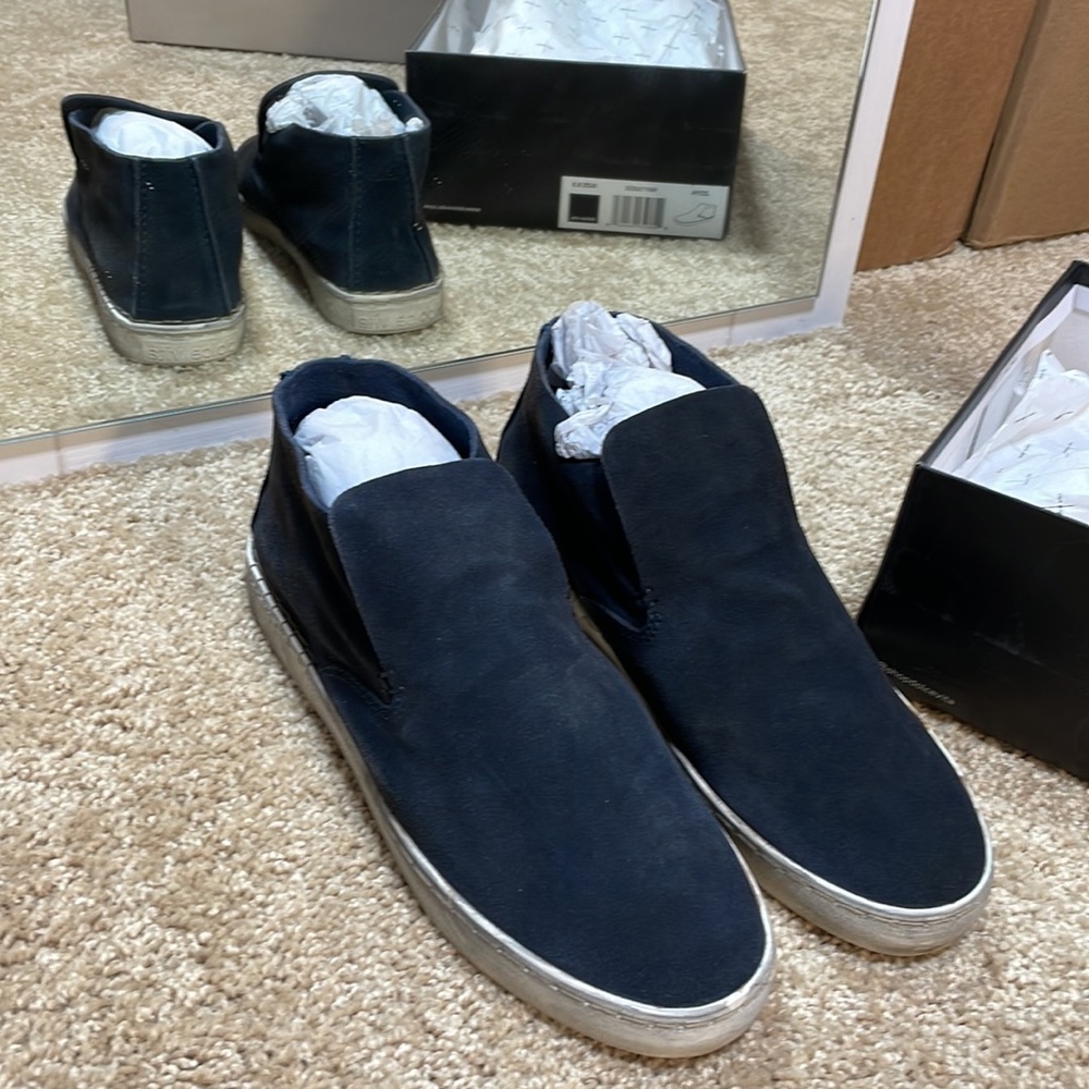 NIB navy blue suede loafers Zoya soft leather slip ons new 8.5 DOLCEVITA $130